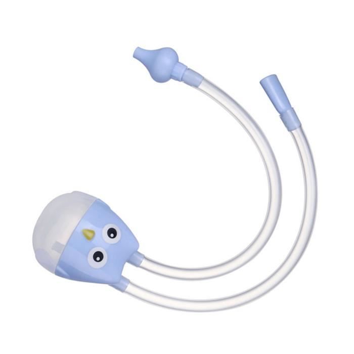 Aspirador nasal manual Omabeta para bebés, aspirador nasal manual con forma de bebé, kit de cuidado del bebé, diseño de búho, azul