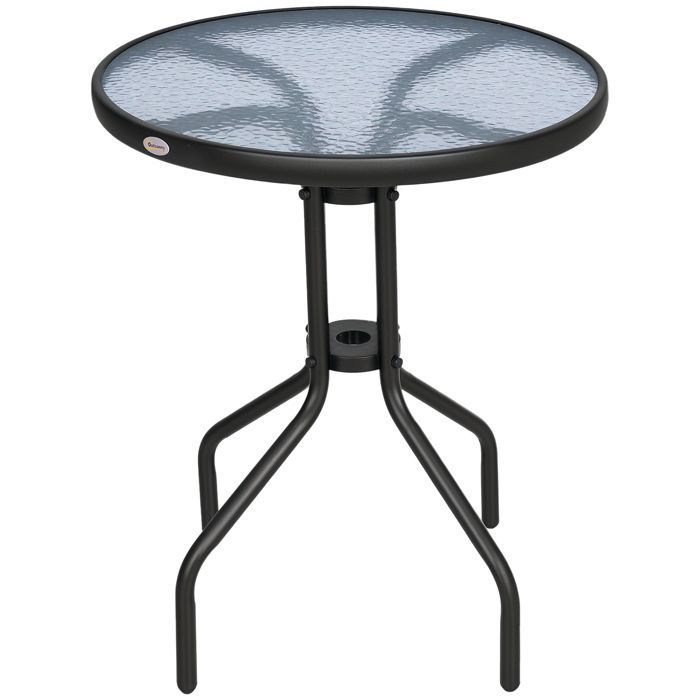 Table de Jardin Outsunny Métal 60 x 60 x 70 cm Noir
