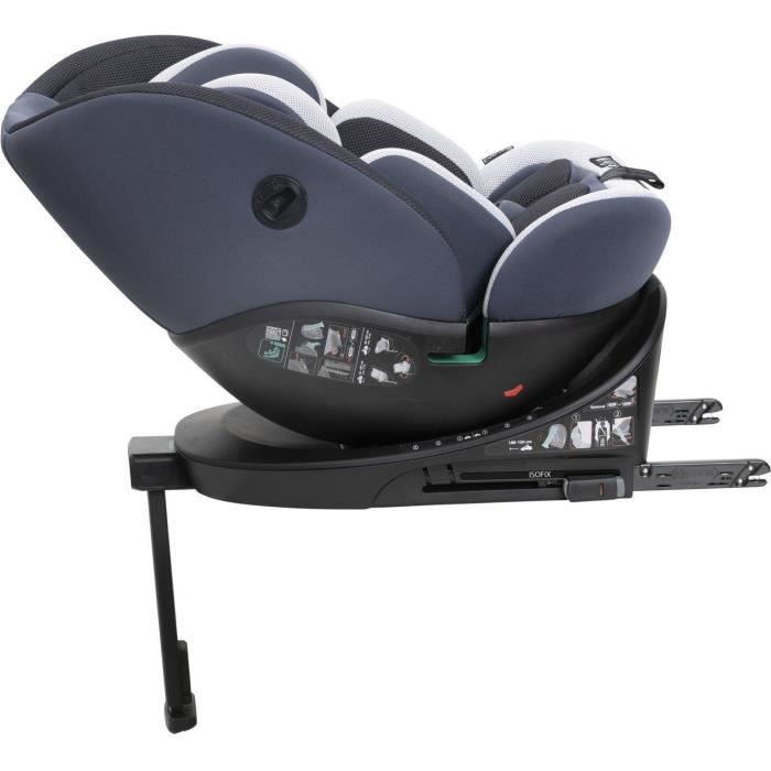 Silla de coche Chicco Everone - Grupo 0/1/2/3 - i-Size - Giratoria - Reclinable - Reductor - Plateada