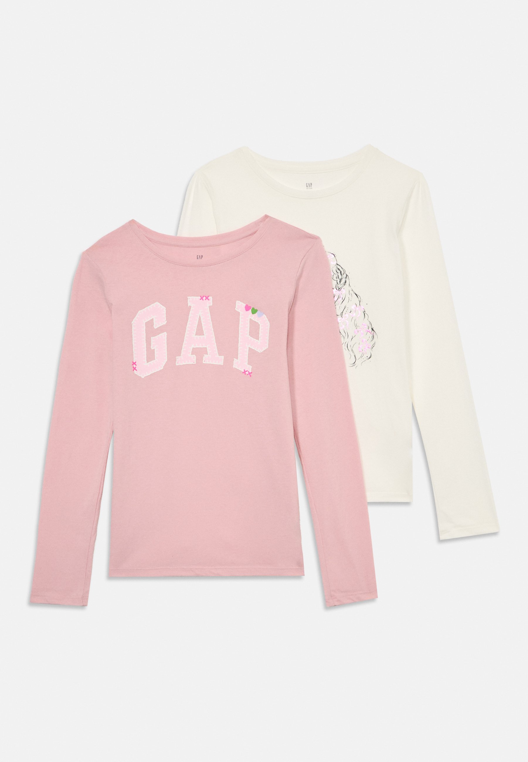 GAP VALUE GRAPHIC 2-PACK MEISJES - Top met lange mouwen - roze/gebroken wit