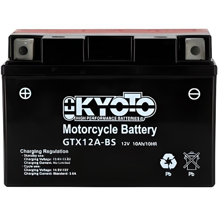 KYOTO - Batería para motocicleta - Yt12a-bs - L150mm W87mm H 106mm
