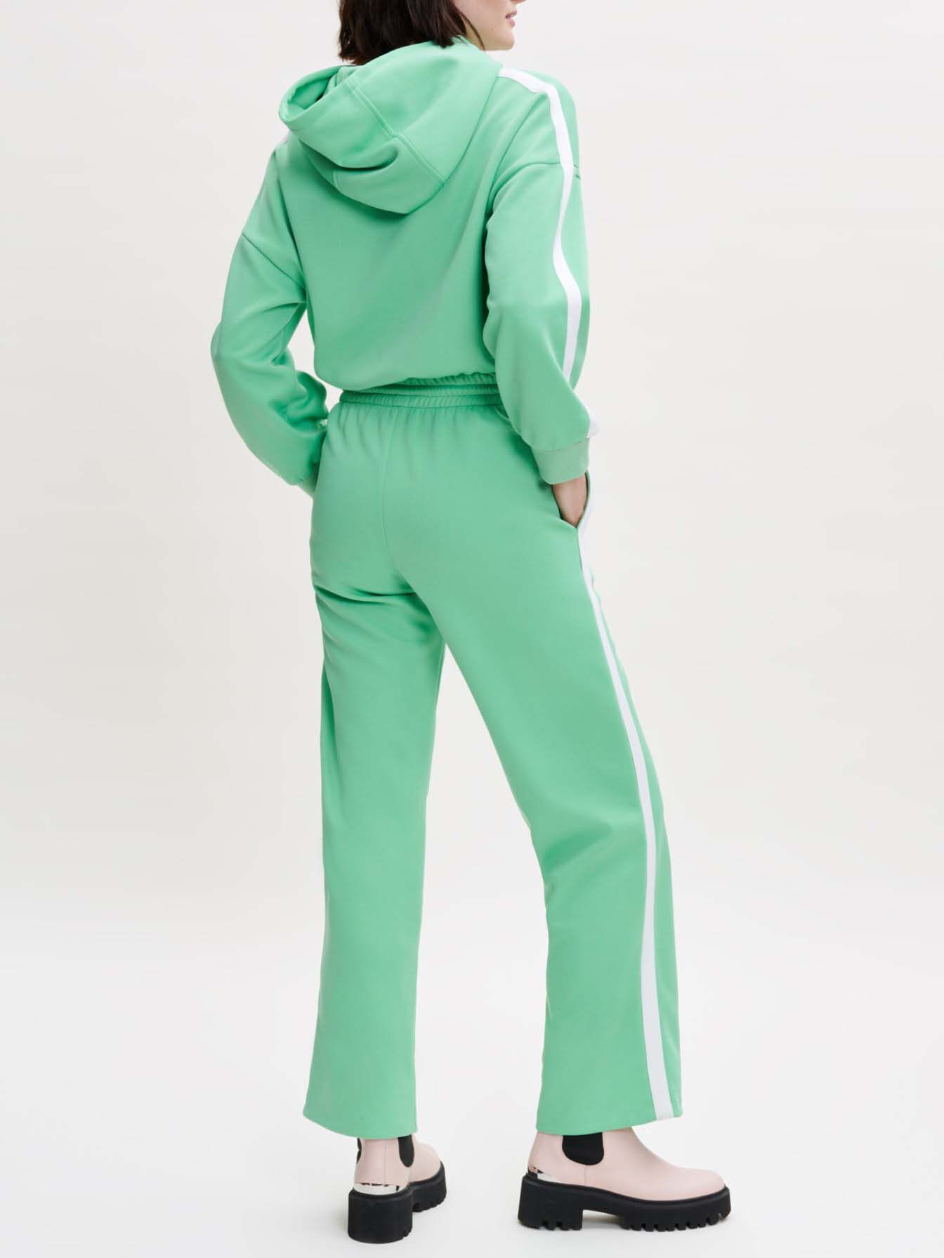 Pantaloni de trening cu dungi - Vert