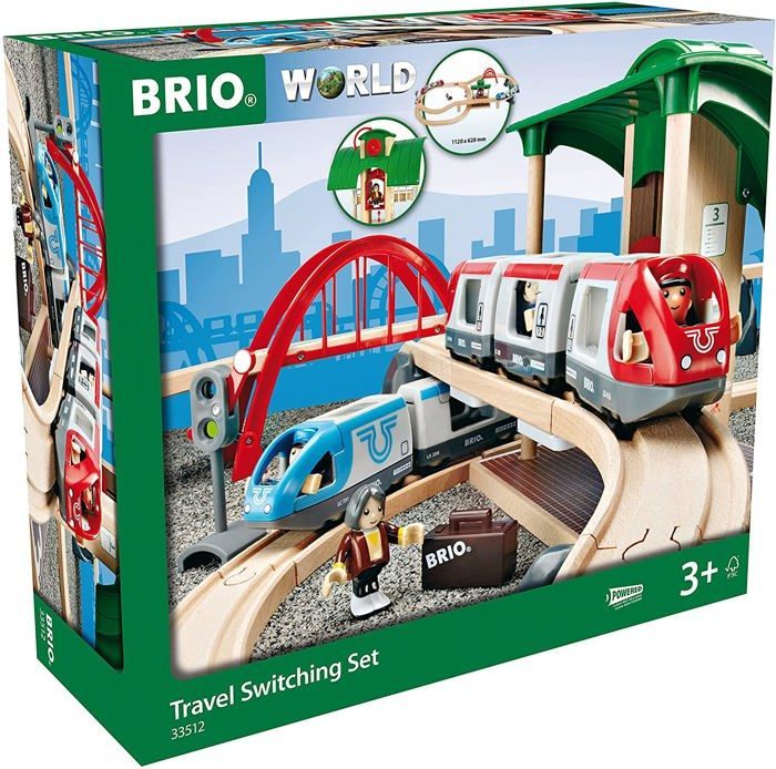 Set di binari ferroviari Brio World - Set completo da 42 pezzi - Trenino in legno - Ravensburger - Età 3+ - 33512