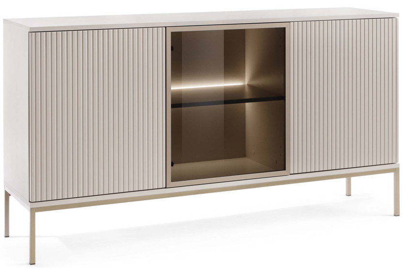 KONSIMO FONTE Duża komoda 154 cm system push-to-open, ozdobne lamele