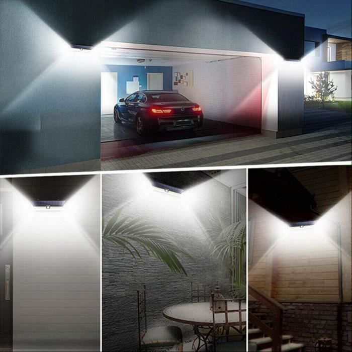 2 unidades de apliques solares de pared de 118 LED con sensor de movimiento, resistentes al agua IP65 para iluminación exterior de jardín.