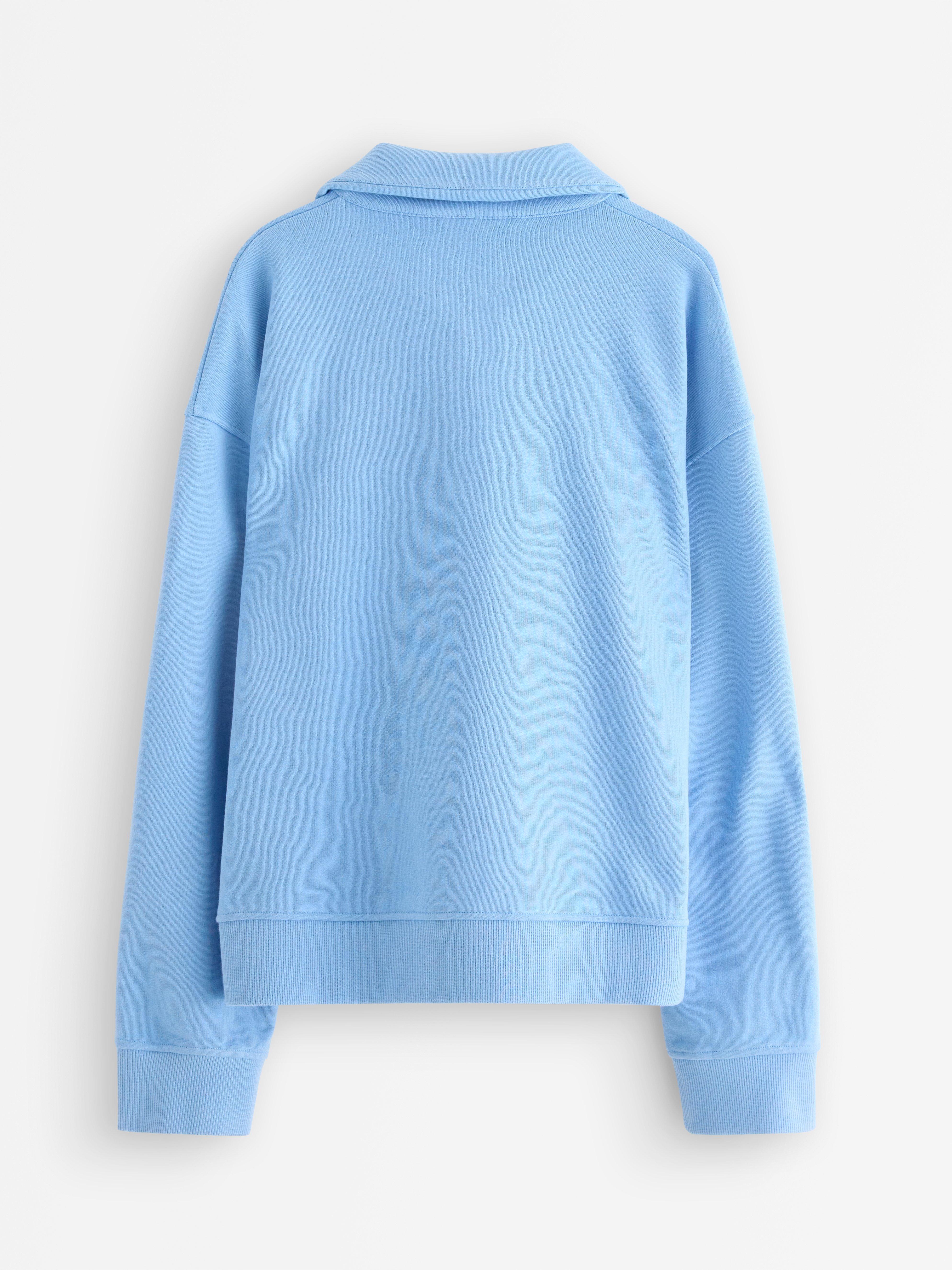 Moletom com meio zíper azul claro acinzentado