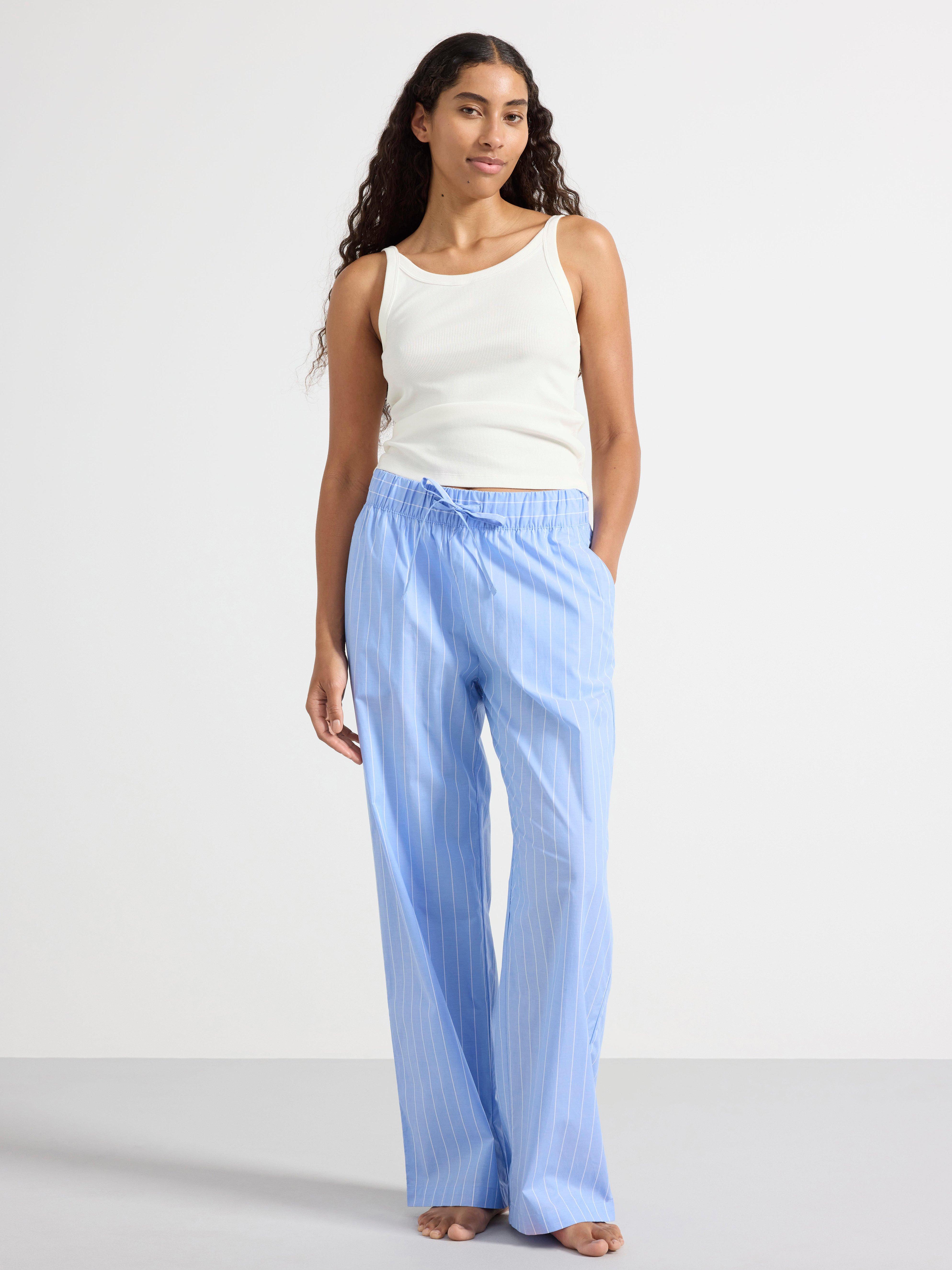 Pyjamasbyxor i poplin Light Blue