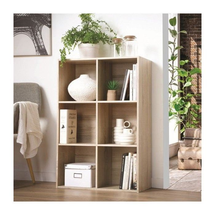 COMPO Meuble de rangement contemporain décor chêne - L 62 cm