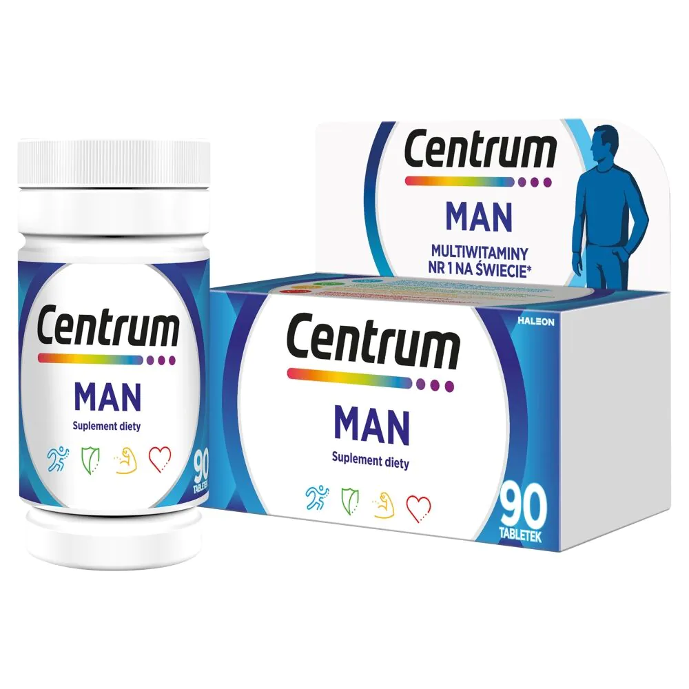 Centrum Man, Zestaw witamin i minerałów, 90 tabletek