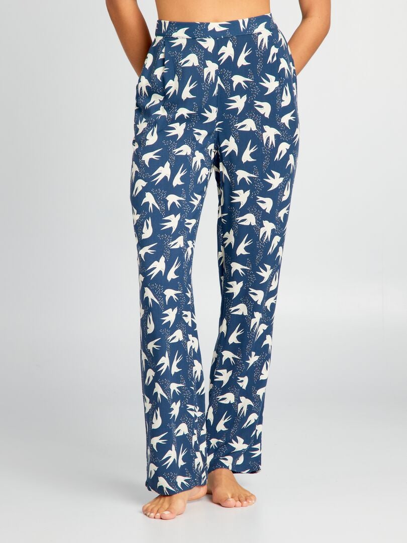 Pantalón de pijama holgado estampado - AZUL