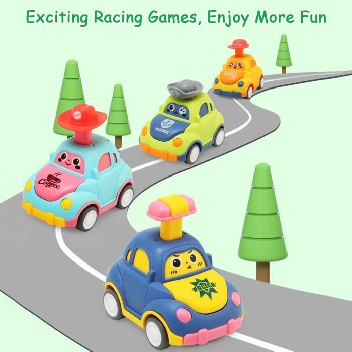 Toy Car - 4-Pack Press-and-Go - Friction - 12-18 Months - Yellow
