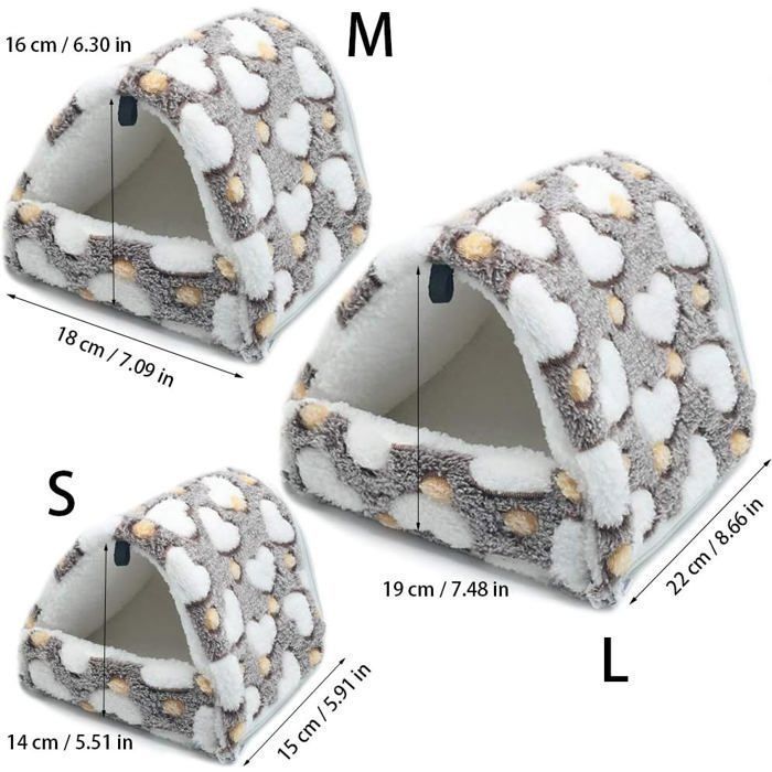 Couchage rongeur peluche maison hamac - XVX - Pour hamster cochon d Inde lapin - Lit cabane doux lavable - Accessoire cage petit