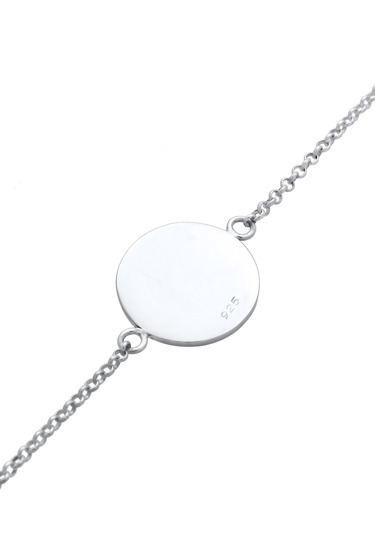Elli Globe Plaquette Pendentif Bracelet Femme - (925/1000) Argent