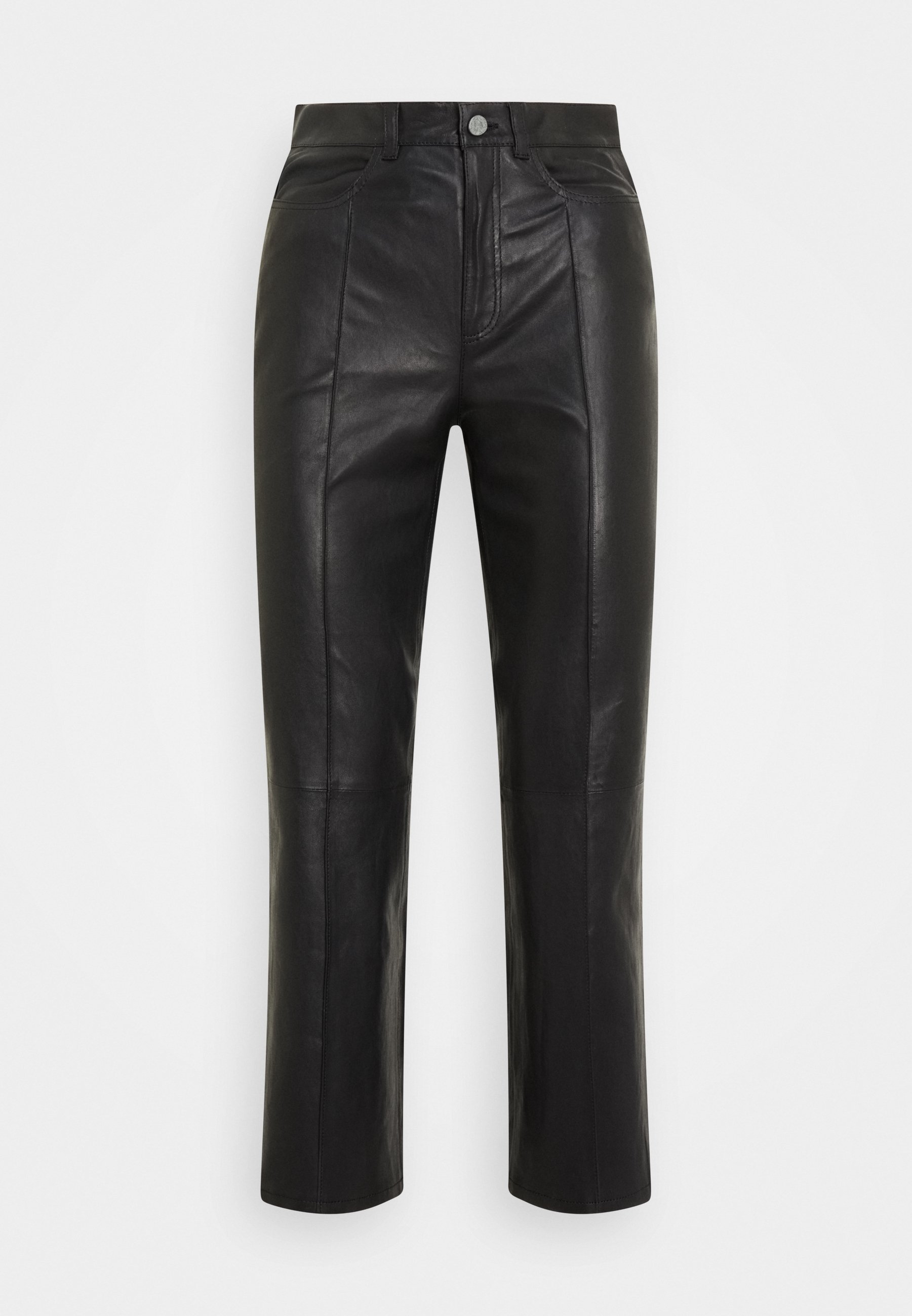 RIANI leren broek - zwart