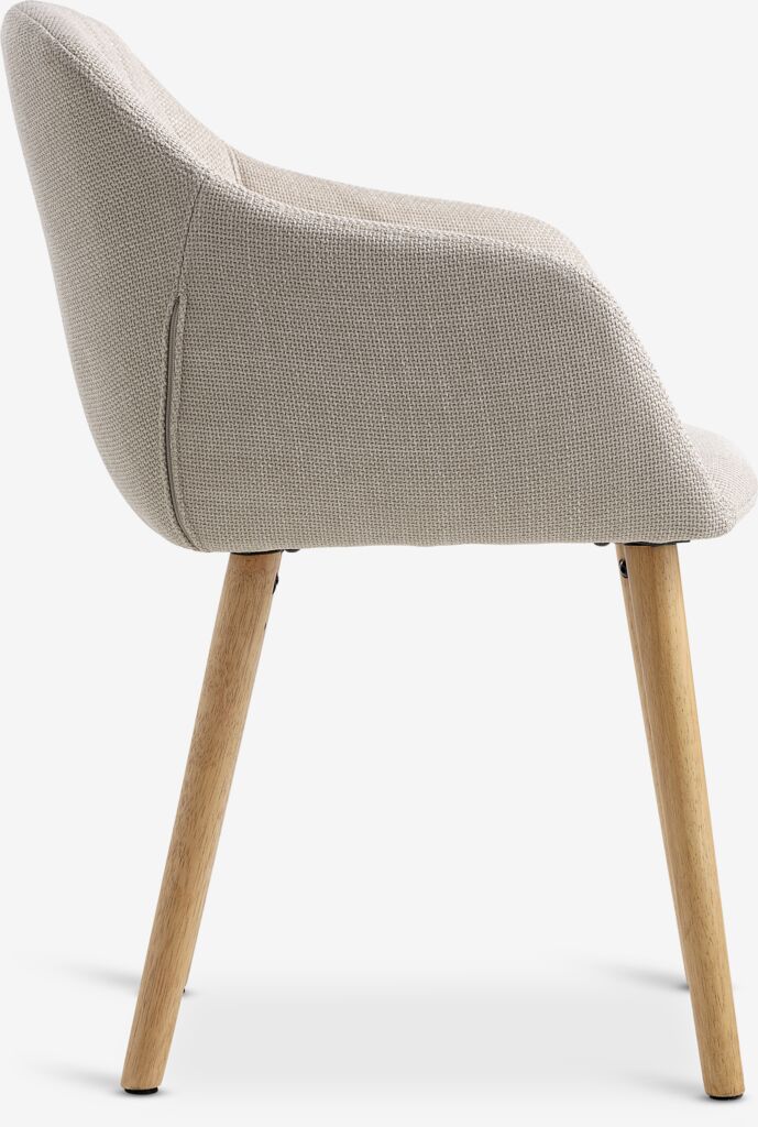 Трпезаријска столица ADSLEV, беж тканина/боја храста