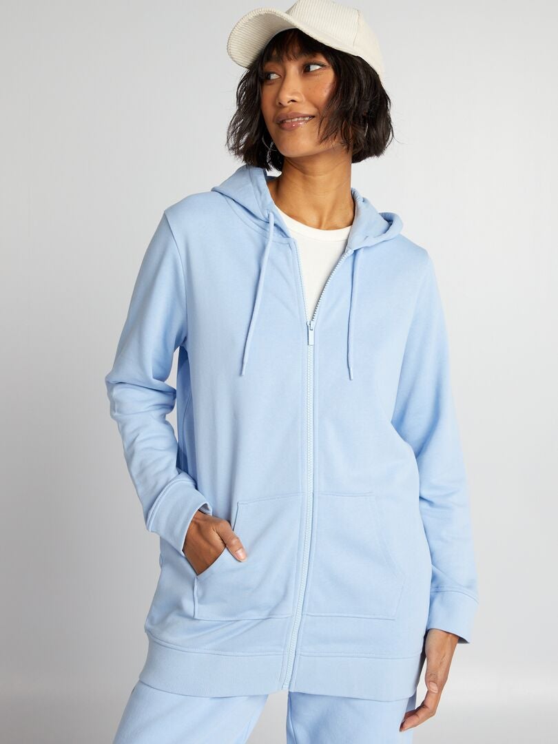 Hoodie met rits - BLAUW
