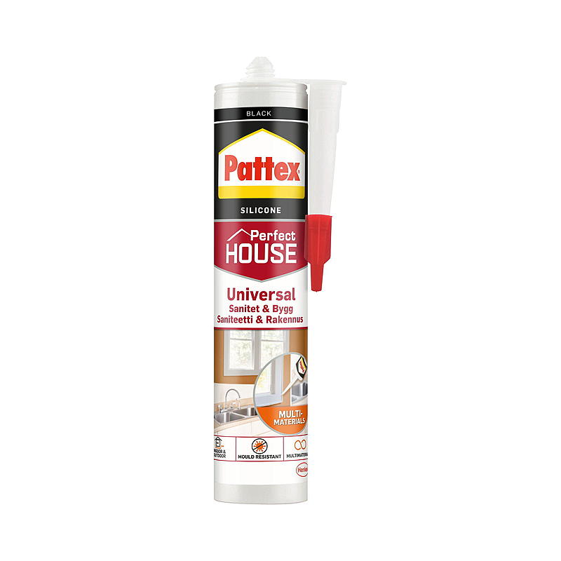 Pattex silikonforsegling 280 ml svart, sanitær og bygg