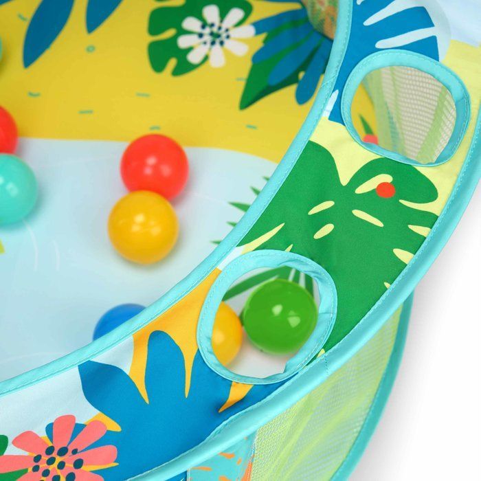 BRIGHT STARTS- Piscine à Balles Rainforest pliable avec sac de transport inclus, 20 balles
