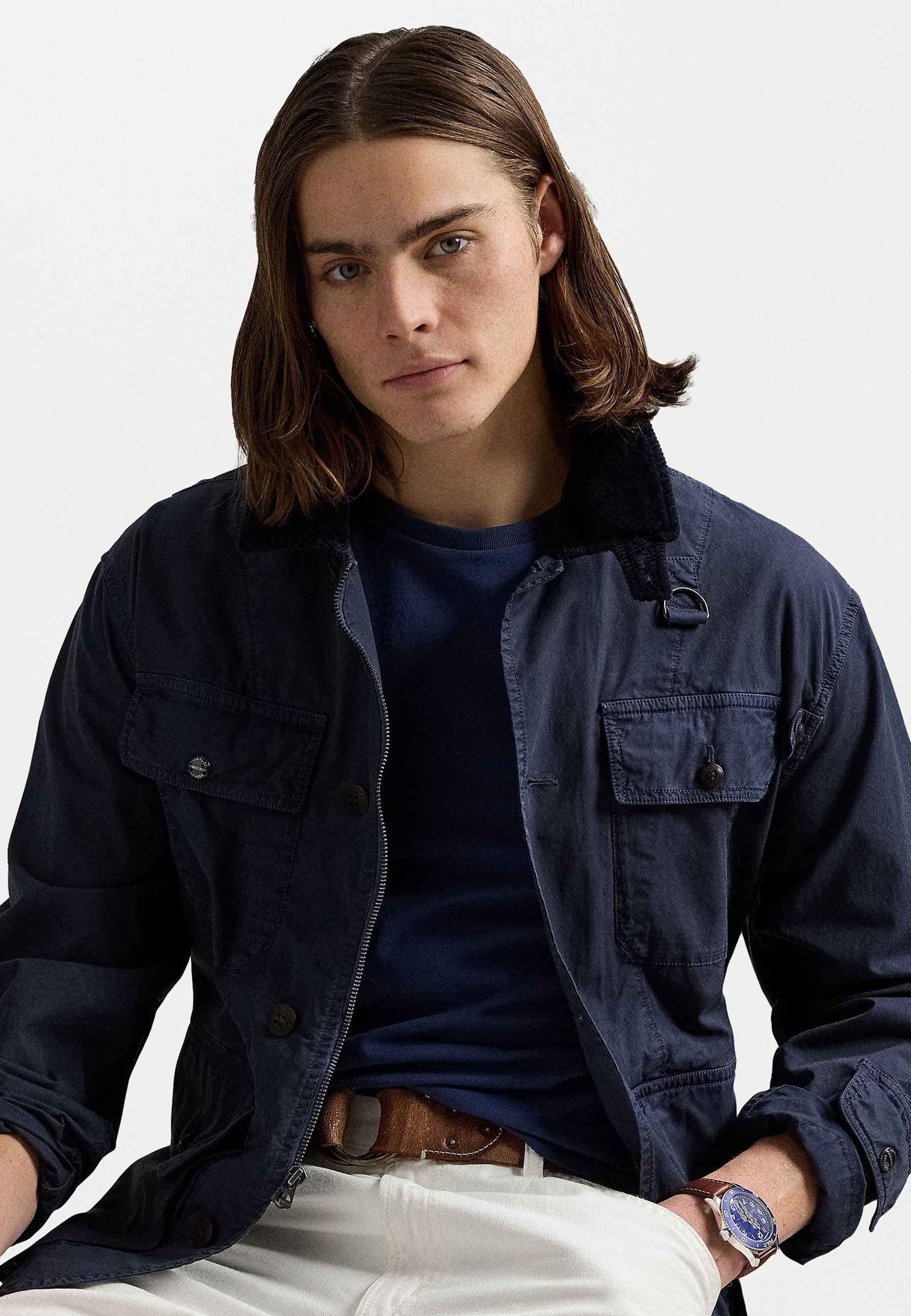 Polo Ralph Lauren CUSTOM SLIM FIT JERSEY CREWNECK T-SHIRT - Paprasti marškinėliai - kaimiško mėlyno