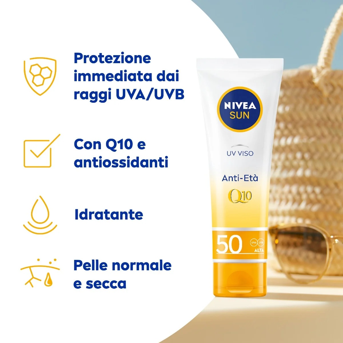 NIVEA Nivea Sun UV Gesichtscreme Anti-Falten Anti-Pigmentflecken LSF 50 Schützende und feuchtigkeitsspendende Wirkung