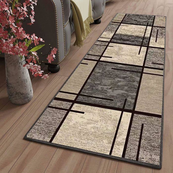 Tapis Cuisine Devant evier, Couloir Lavable antiderapant Long Absorbant Moderne Motifs Géométriques pour Salon, Chambre, （40*60cm）
