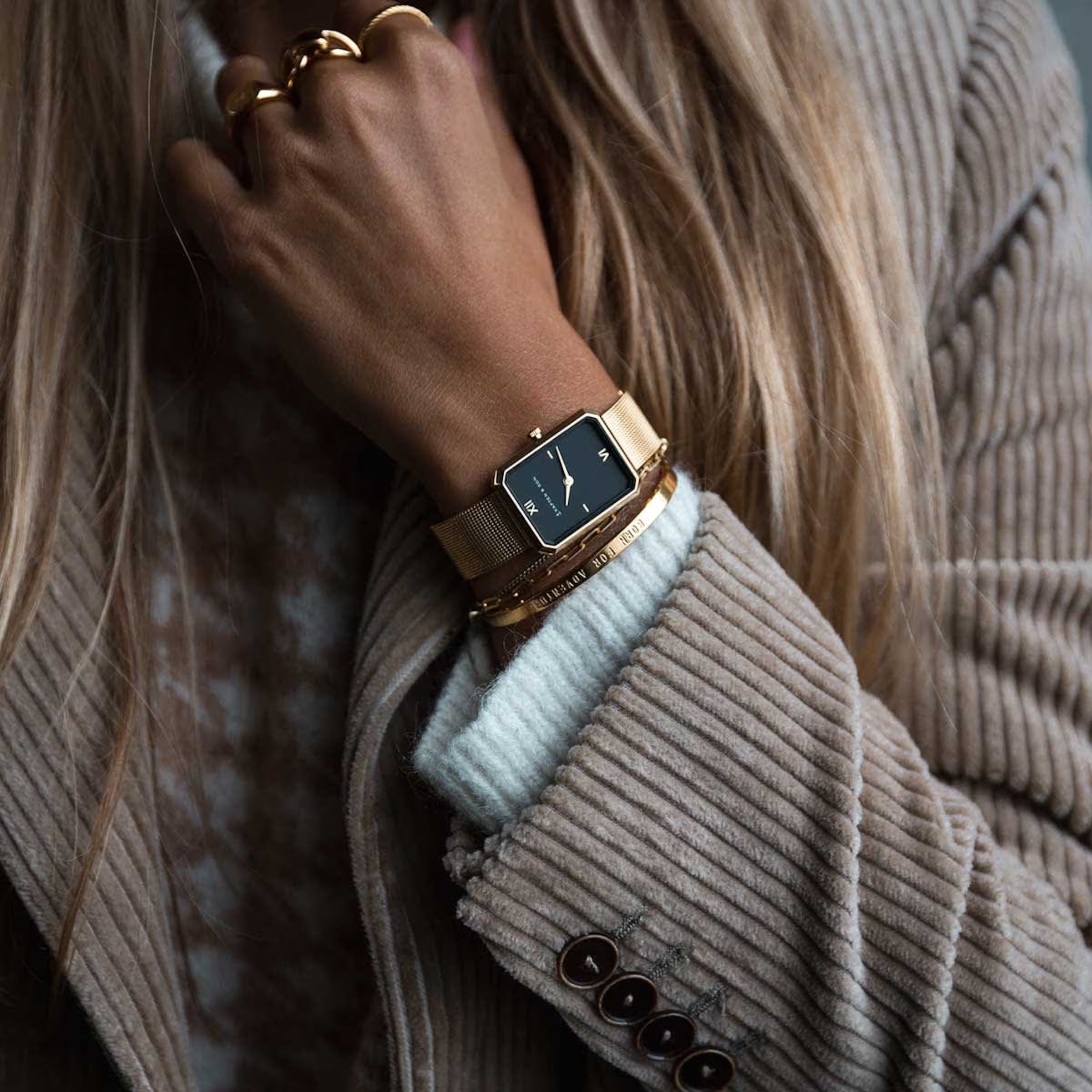 Maille noire Grace Gold