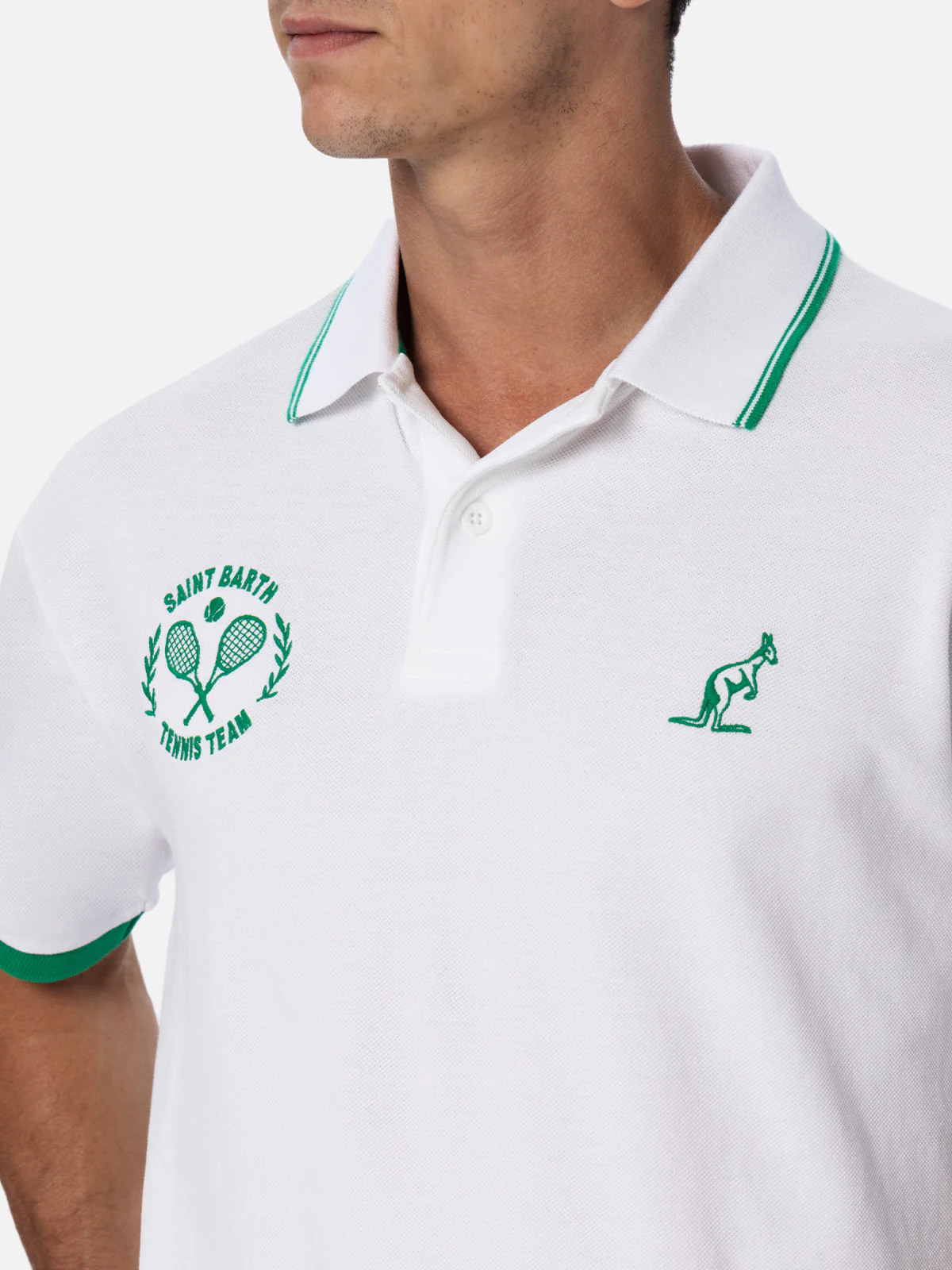 Polo da uomo in piquet di cotone bianco Beverly Hills | AUSTRALIAN BRA