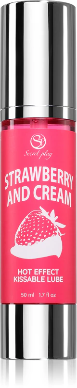 Gel lubrificante Secret Play Hot Effect sabor morango com creme