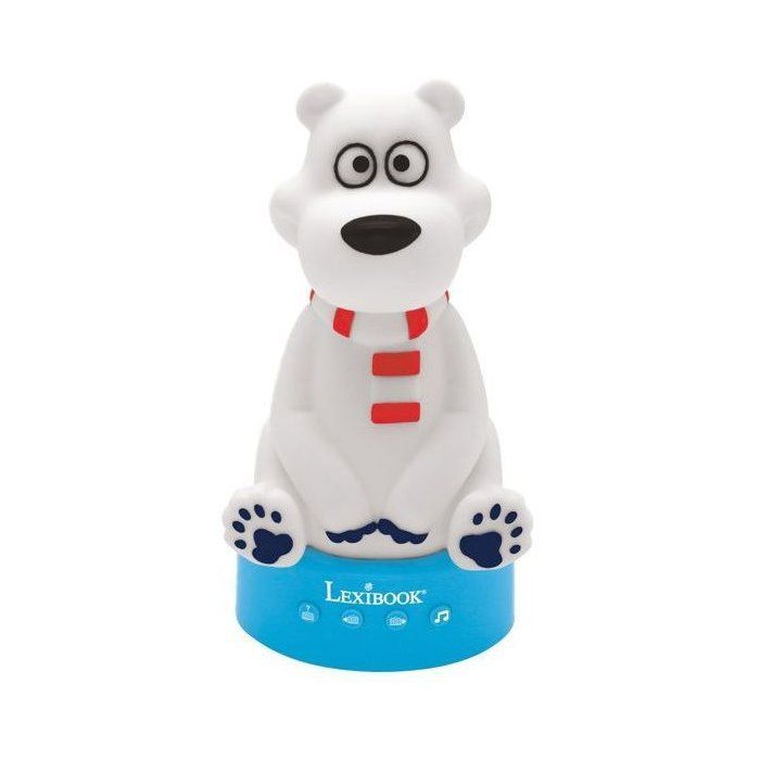 3D-Teddybär-Geschichtenuhr mit Nachtlicht, Musik und Farbwechsel, 17 cm (Französisch)