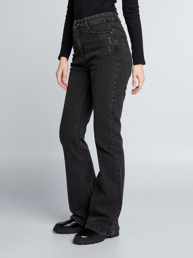 Jeansy dzwony/bootcut z wysokim stanem - CZARNE