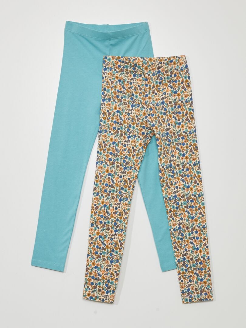 Set van 2 tweedelige jersey leggings - WIT