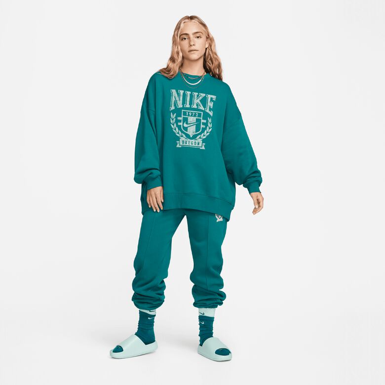 Sportowa bluza polarowa oversize z okrągłym dekoltem Varsity