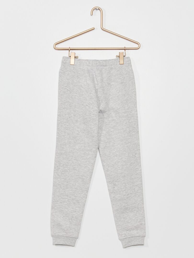 Joggingbroek van fleece met elastische tailleband - GRIJS