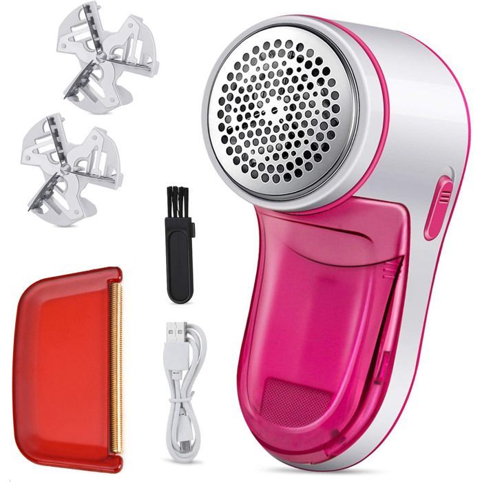 Lint Remover - HYKJSIDE - USB Rechargeable Clothes Lint Remover - With 2 Replacement Blades, Anti-Pilling Clothes Brush