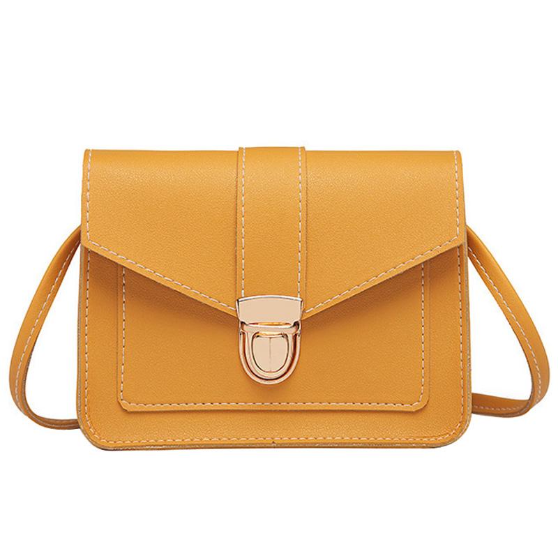 Borse a tracolla piccole alla moda per DONNE 2020 Mini borsa a tracolla in pelle PU Borsa a tracolla per ragazza Borsa gialla Porta cellulare da donna