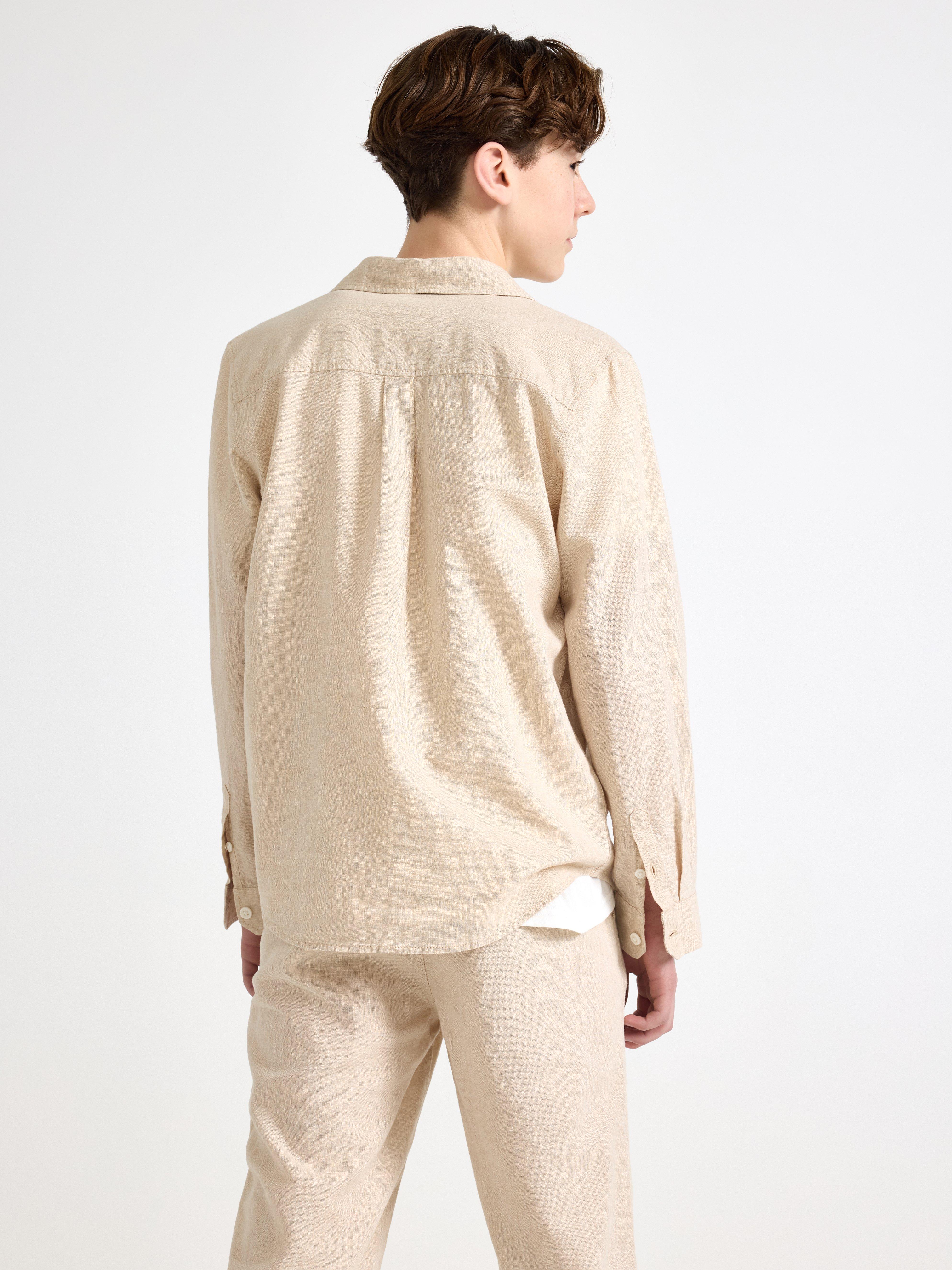 Skjorta i linneblandning Beige