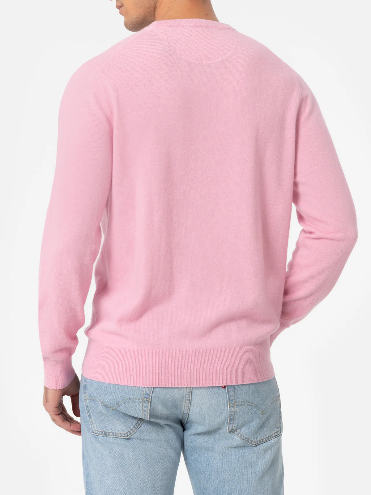 Regent herentrui met ronde hals, roze en van kasjmierblend