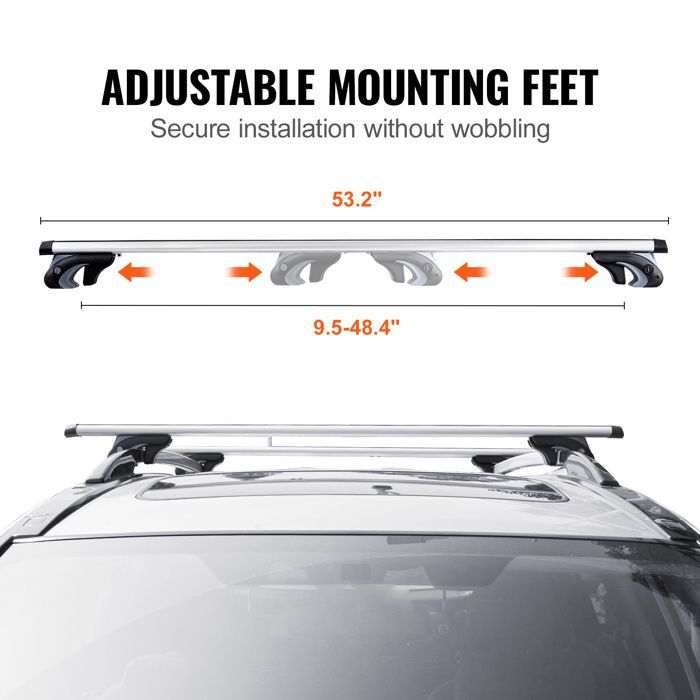 Barre portatutto universali VEVOR - 135 cm - Barre in alluminio per auto - per SUV, berline, furgoni