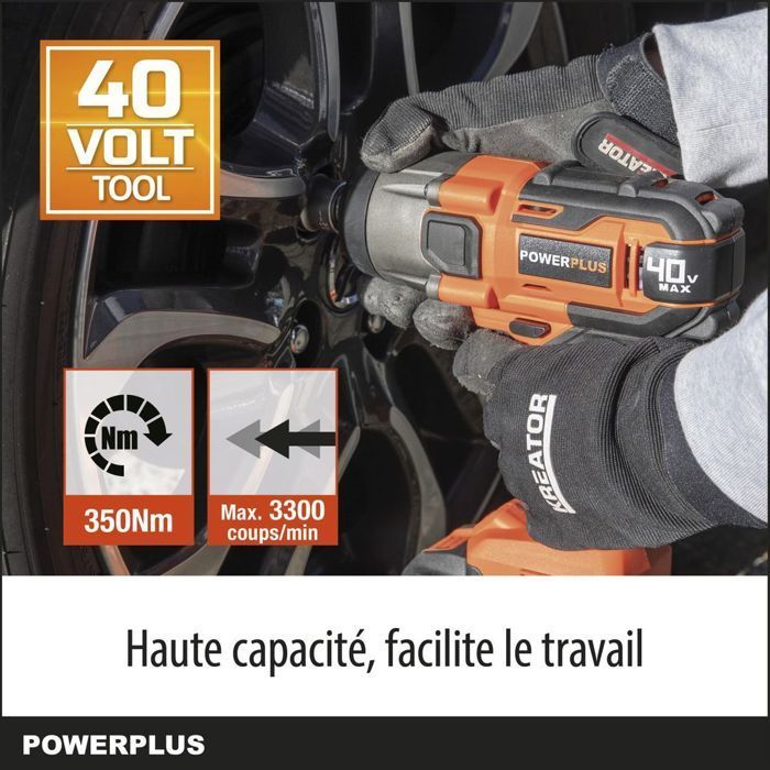 Llave de impacto inalámbrica - Powerplus - POWDP20400 - 40V - 350NM