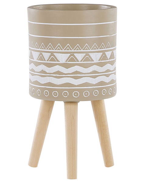 Donica na nóżkach jasne drewno 31cm beżowa