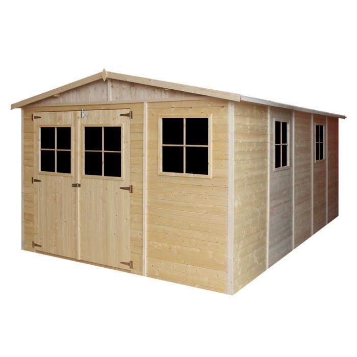 Casetta da giardino in legno TIMBELA 14,94 m² - Spessore 17 mm - Pino/Abete - 324x516 cm - Struttura a pannelli - M337