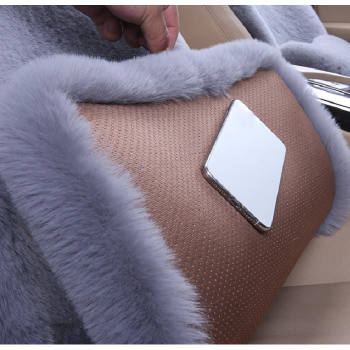 Fundas de felpa para asientos de coche - Protectores para asientos delanteros y traseros - Alfombrilla antideslizante - Universal (Rosa, juego de 3)