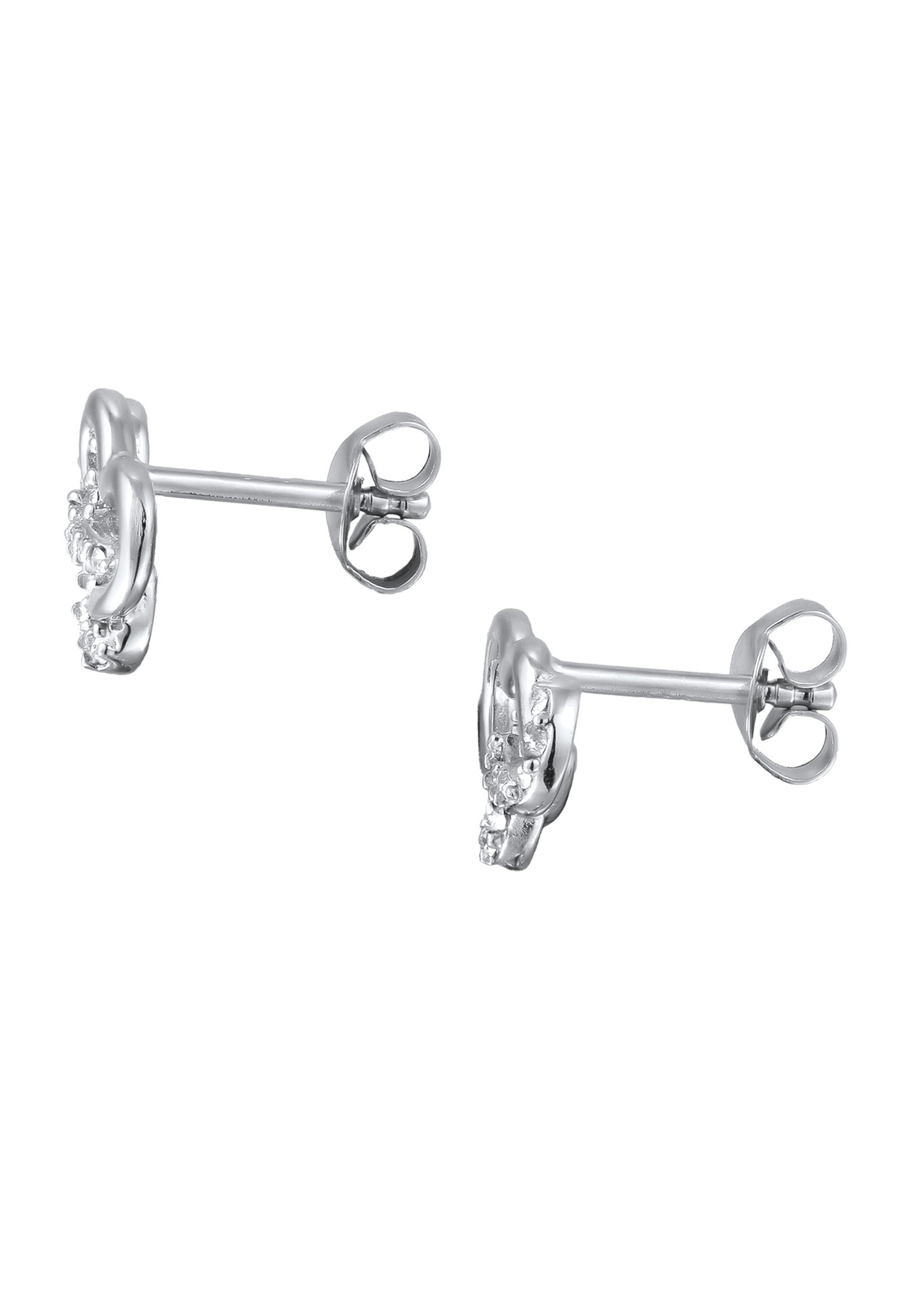 Elli Elli Boucles d'oreilles Femmes Coeur Cristaux de Verre Xilion Cut Blanc Argent Sterling 925