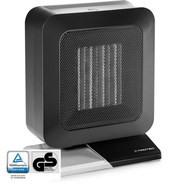 Chauffage soufflant céramique TROTEC TFC 13 E - 1400 watts - 2 allures - Noir/argenté - Convection - Electrique