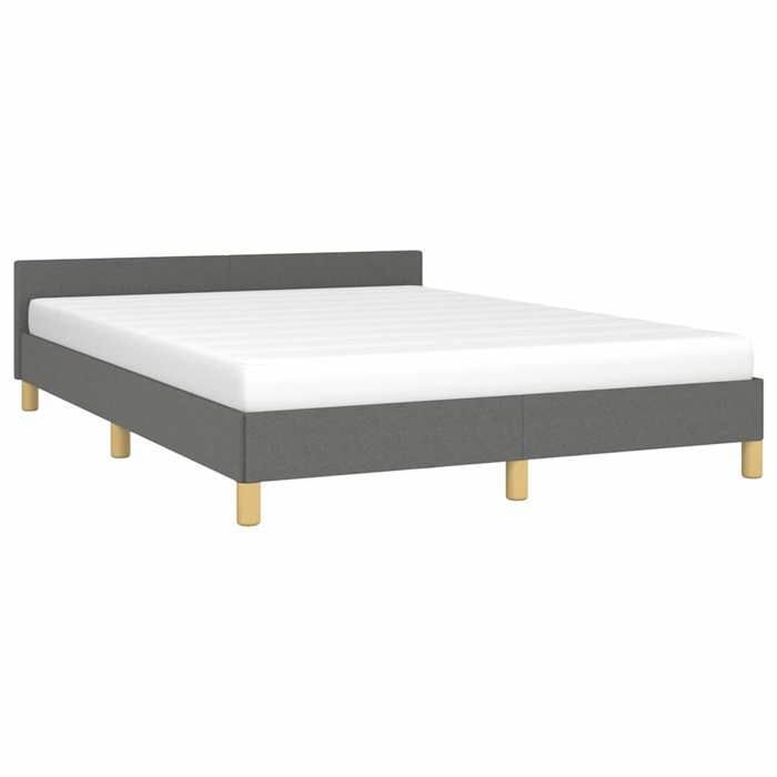 Estructura de cama vidaXL con cabecero, gris claro, 140x190 cm, tela