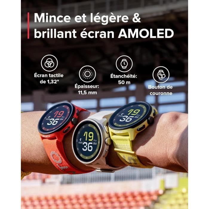 Montre connectée sport GPS - SUUNTO RUN FROST GRAY - Amoled - Altimètre - Bracelet textile