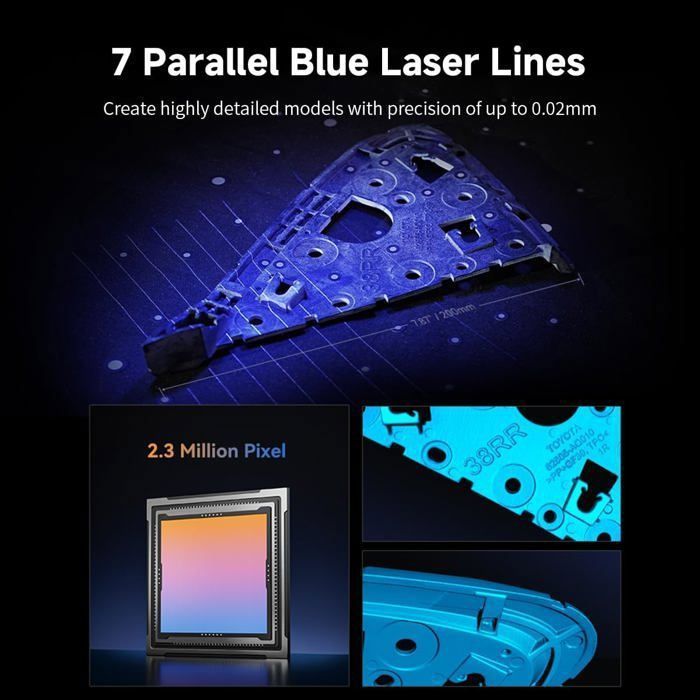 Escáner 3D Creality CR-Scan Raptor para impresión 3D, precisión de 0,02 mm, velocidad de 60 fps, admite objetos de 5 a 2000