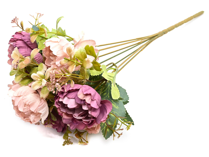 Sztuczny bukiet peonia 30 cm różowy