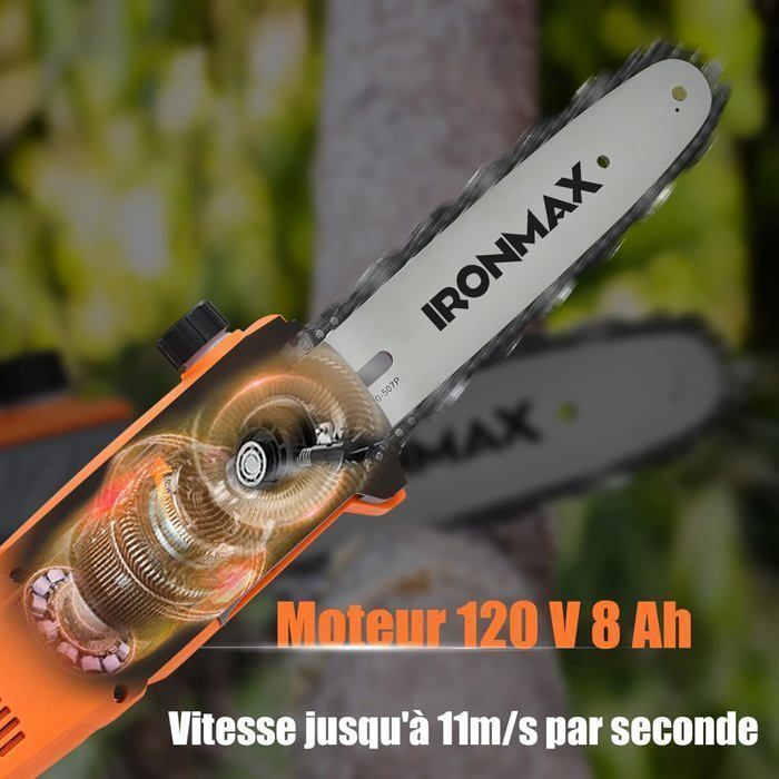 GOPLUS 750W Élagueuse Électrique sur Perche Télescopique 212-286CM-Scie d'Elagage-Vitesse 11m/s avec Tête Réglable -30° à 30°