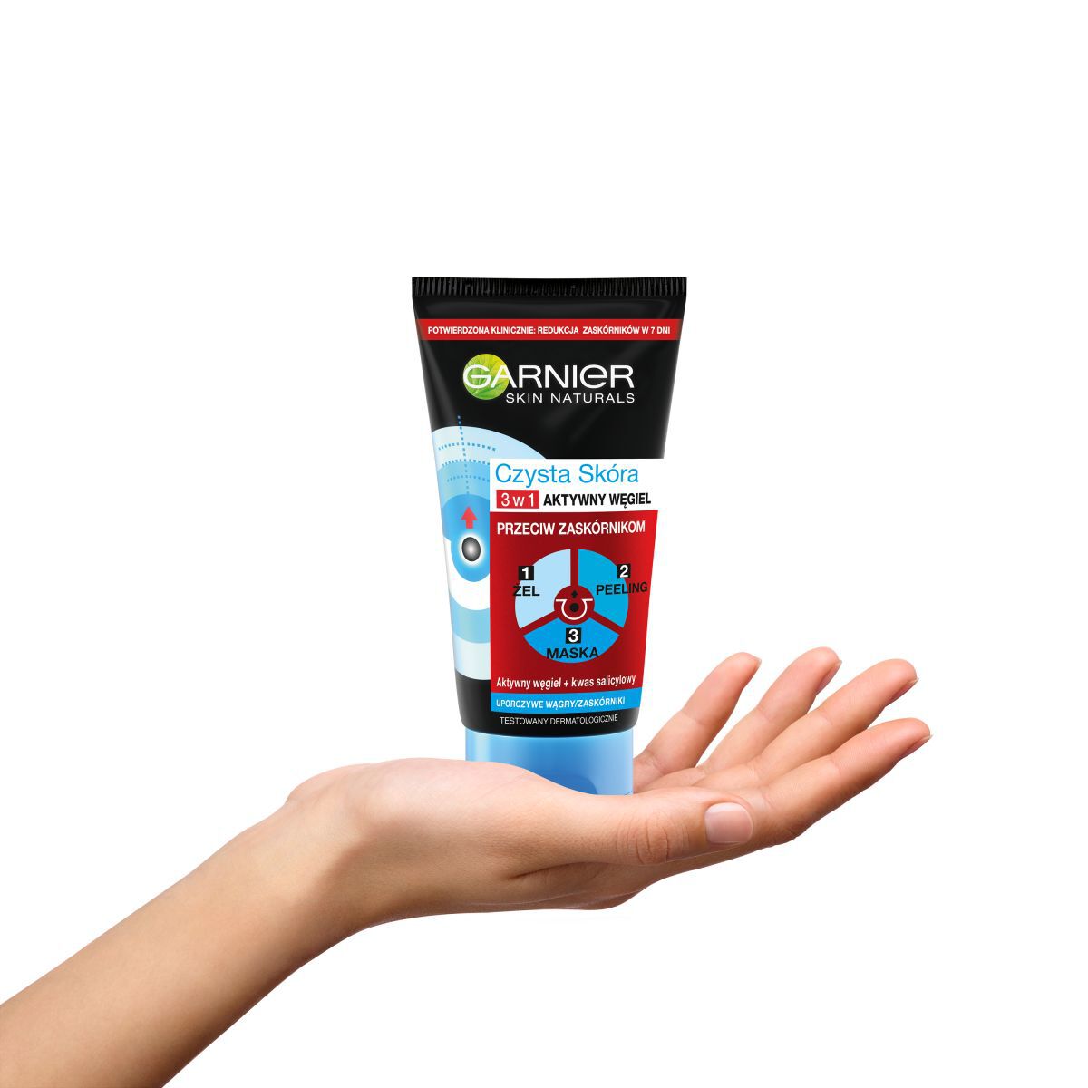 Garnier żel myjący-peeling-maska do twarzy 150ml Aktywny Węgiel